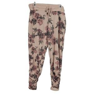 Bobbie Brooks Women's Blush Pink Floral Joggers Pants‎